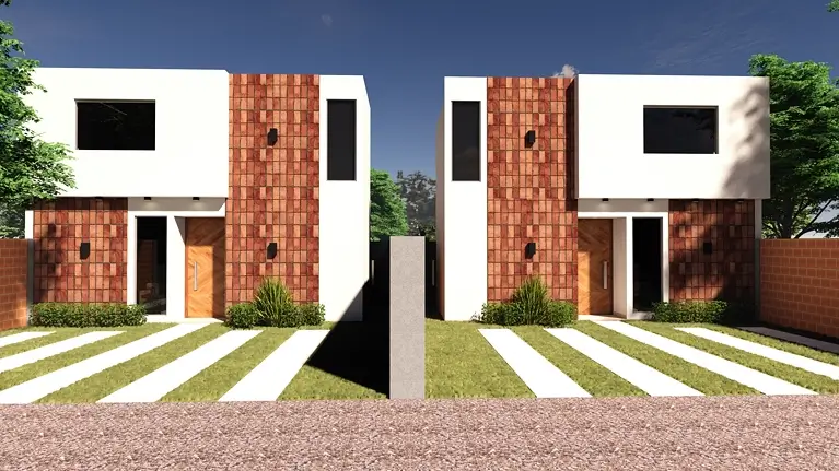 Fachada Modelo Dúplex dos plantas