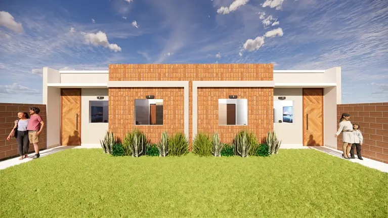 Fachada Modelo Dúplex una planta